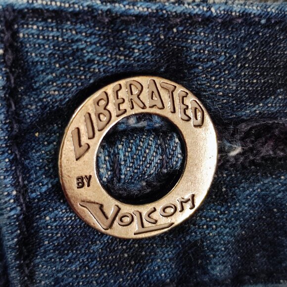 Volcom Kinkade jeans men's size 32 rinsed indigo classic straight fit stretch - Picture 10 of 16